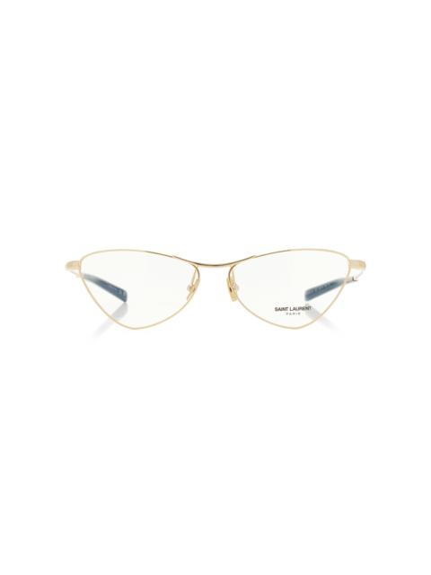 SAINT LAURENT Cat-Eye Metal Glasses gold