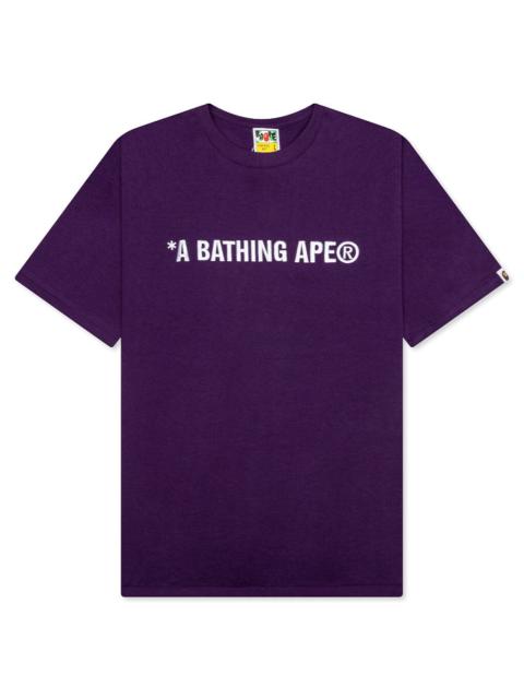 A BATHING APE LOGO TEE - PURPLE