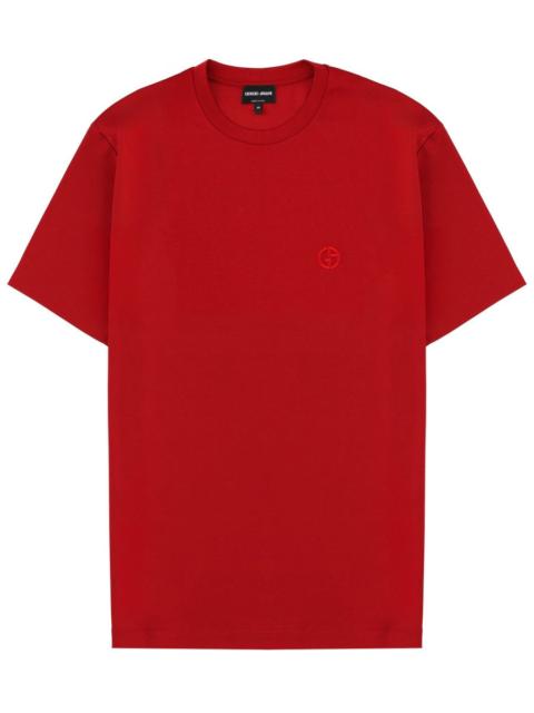 GIORGIO ARMANI GIORGIO ARMANI Logo-embroidered Cotton T-shirt