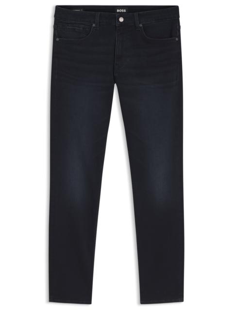 BOSS DELAWARE SLIM-FIT JEANS IN KNITTED INDIGO STRETCH DENIM