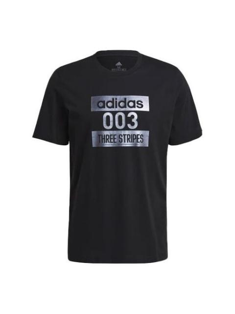 adidas Sports Round Neck Pullover Short Sleeve Black GL3260