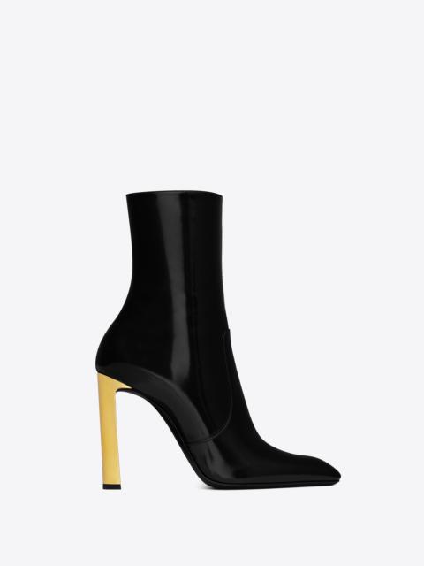 SAINT LAURENT auteuil booties in glazed leather