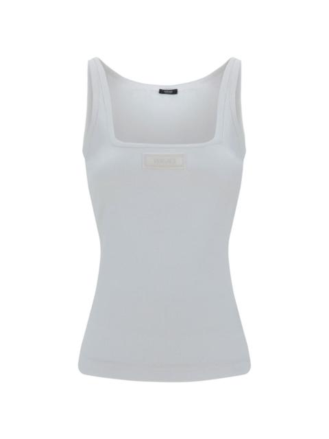 fine-ribbed square-neck tank top