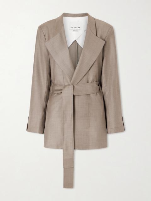 SA SU PHI Lauren Belted Wool-twill Blazer