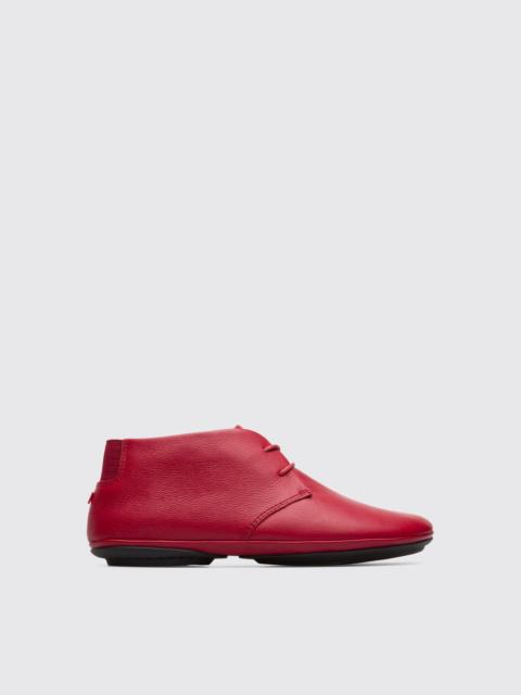 CAMPER Right Red lace up ankle boot for women