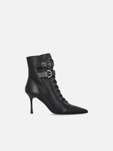 PINKO BOOTIES WITH STRAPS AND LOVE BIRDS LOGO