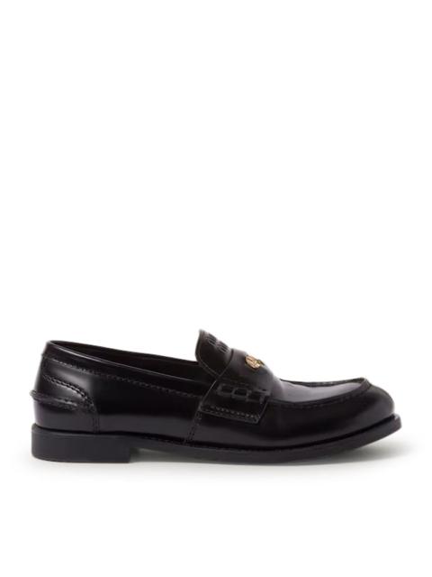 Miu Miu Black Leather Loafers Nero Calfleather Mocassini