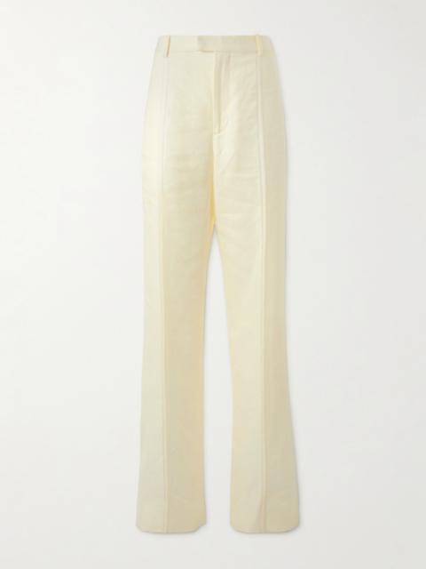 Bottega Veneta Embroidered Linen Straight-leg Pants