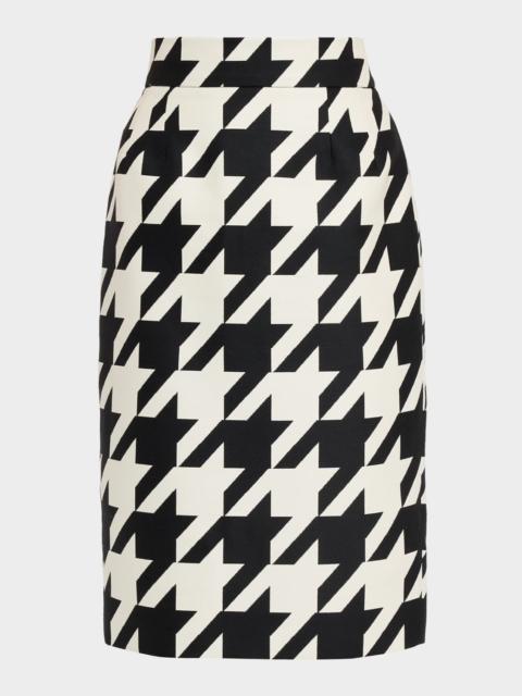 LaQuan Smith Houndstooth Pencil Skirt