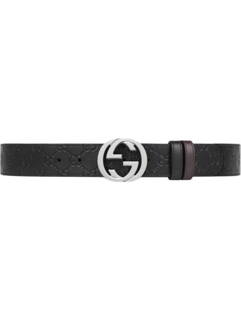 GUCCI Gucci Reversible Signature Belt Black