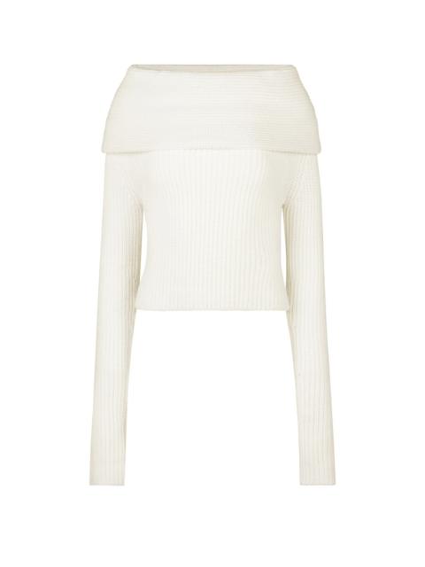 Off-the-shoulder ribbed sweater