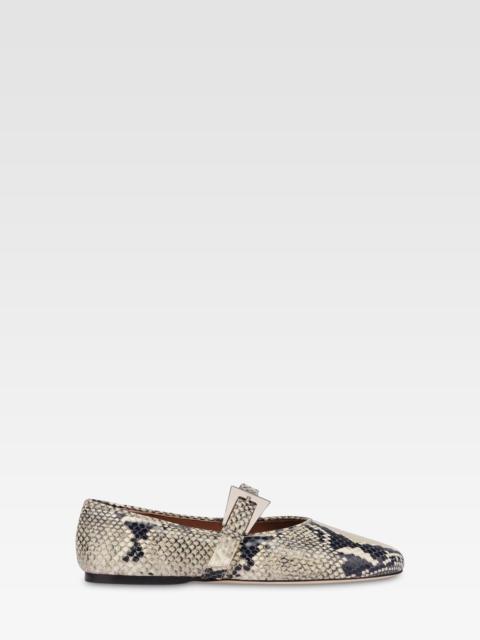 PARIS TEXAS Python-print leather flat