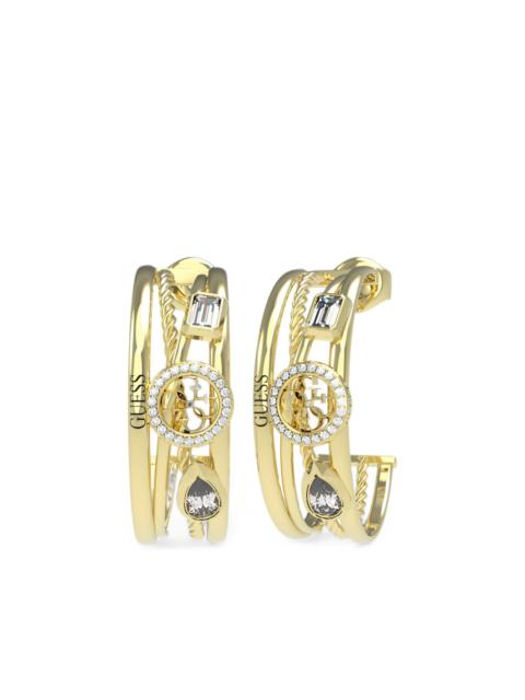 GUESS USA 4G multi-stone hoop earrings