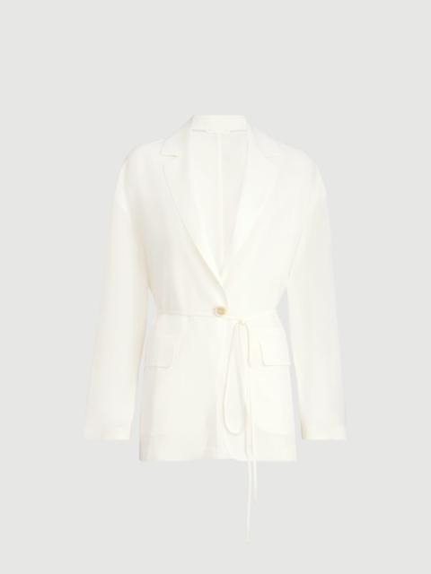 Brunello Cucinelli Sablé silk crêpe blazer with monili