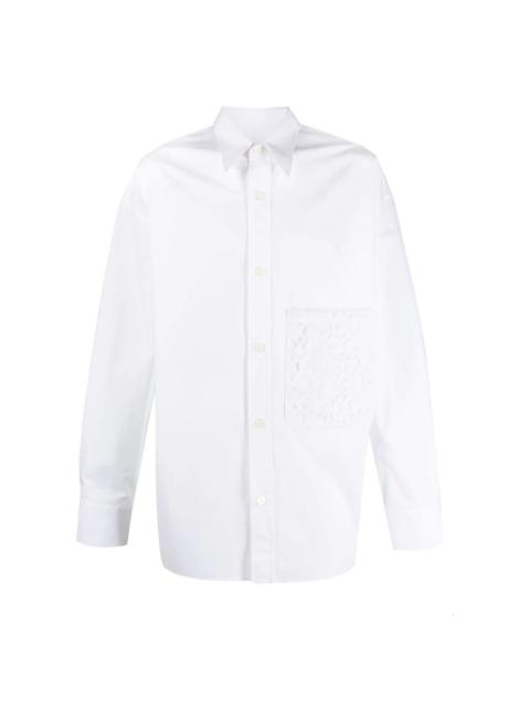 Valentino floral lace pocket shirt