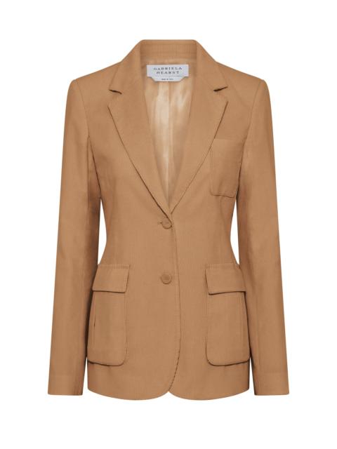 GABRIELA HEARST Louisa Blazer in Camel Sea island Cotton Corduroy