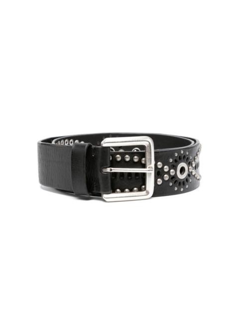 stud-embellished leather belt