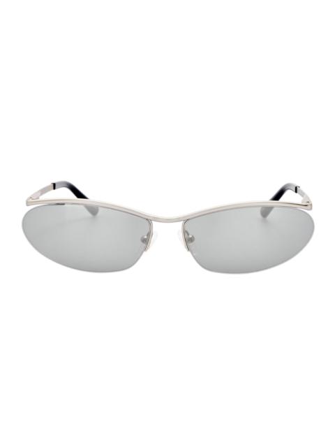 LINDA FARROW Charlotte Sunglasses in Matt Silver