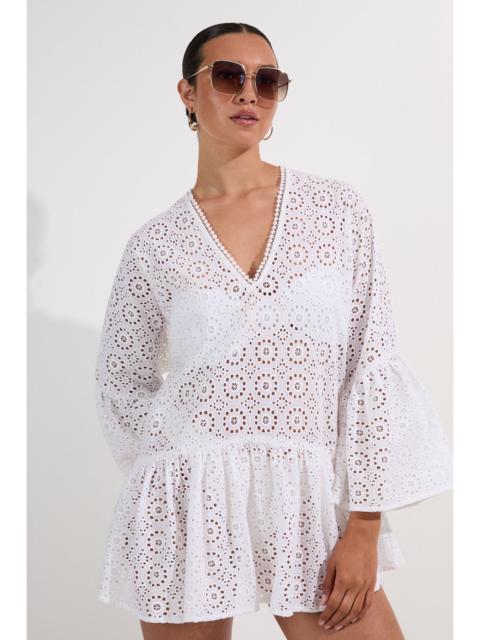 KAREN MILLEN Cotton Broderie Beach Mini Kimono