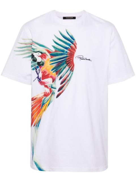 Roberto Cavalli parrot-print cotton T-shirt
