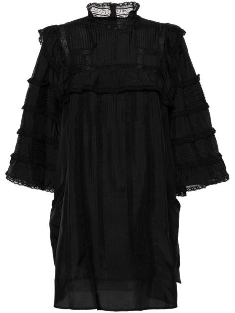 Isabel Marant pintuck lace-panels silk dress