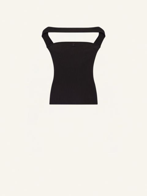 courrèges HYPERBOLE RIB KNIT TOP