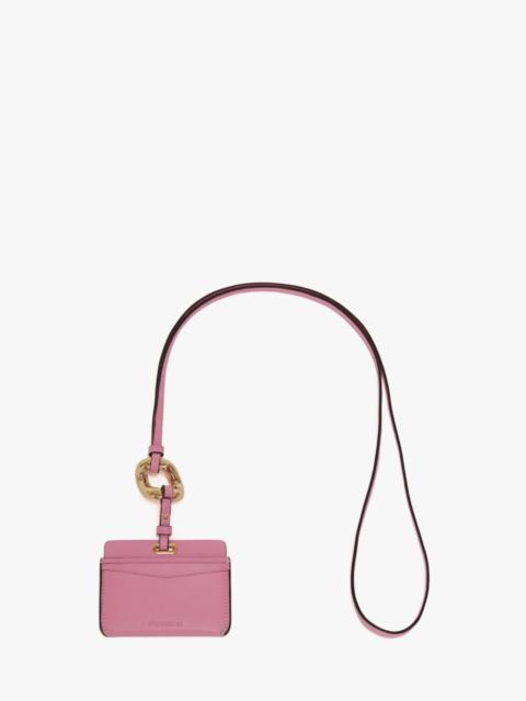 JW Anderson LEATHER CARDHOLDER WITH CHAIN LINK STRAP