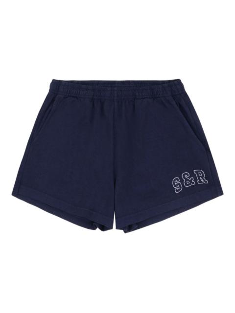 Sporty & Rich elasticated embroidered shorts