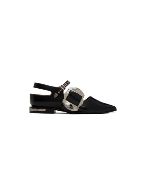 TOGA PULLA SSENSE Exclusive Black Embellished Buckle Ballerina Flats
