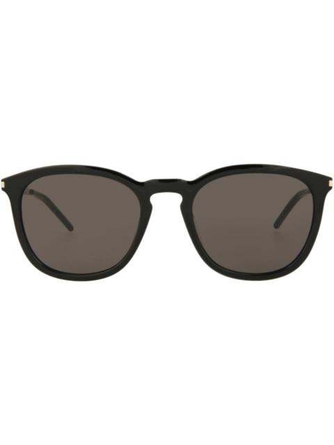 SAINT LAURENT Saint Laurent Square-Frame Acetate Sunglasses Black/Silver/Black (SL360-30008550-001)