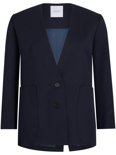 PATOU collarless twill jacket