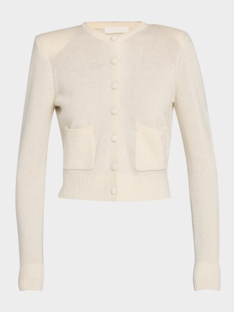 SABLYN Emilia Shoulder-Pad Cashmere Cardigan