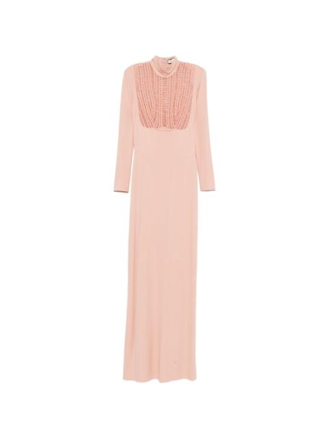 ELISABETTA FRANCHI beaded long-sleeve maxi dress