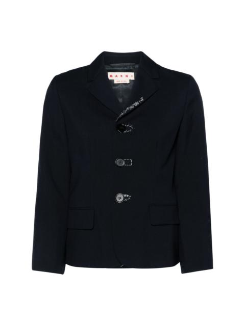 embroidered wool single-breasted blazer