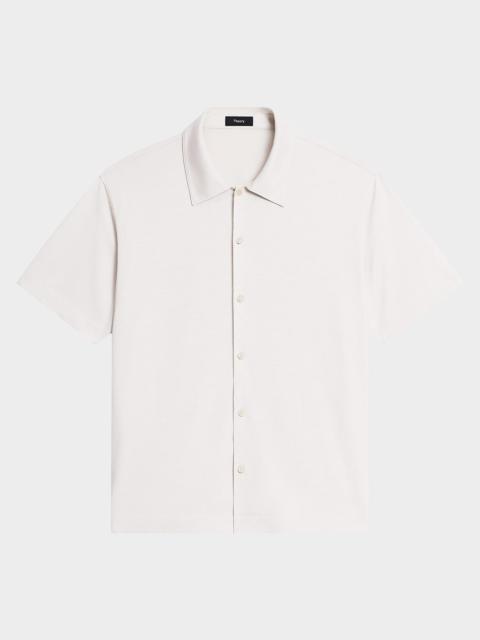 Theory Men's Cotton Tonal Stripe Short-Sleeve Shirt