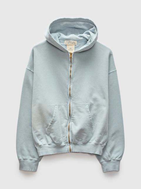 REMI RELIEF "3-Fly" Special Finish Fleece Zip Hoodie in Sax