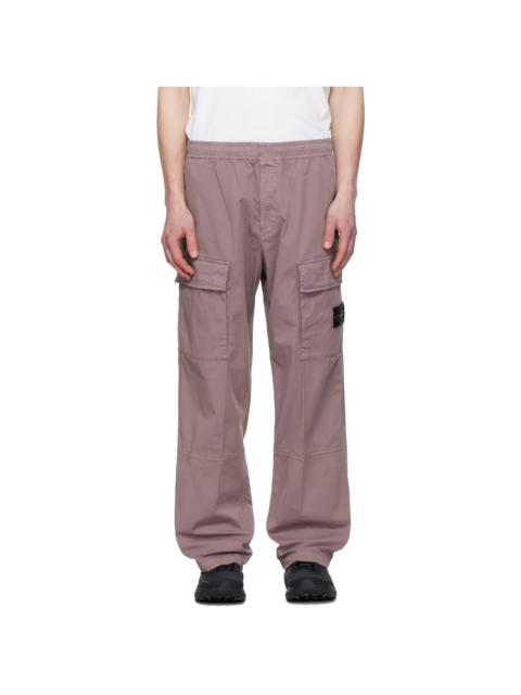 Stone Island Purple 3100020 Stretch Organic Cotton Twill Cargo Pants