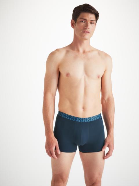 Derek Rose Men's Boxer Briefs Pima Cotton Stretch Navy Rope Print