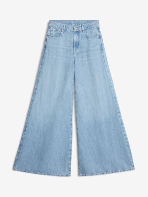 7 For All Mankind Indigo Linen Willow Palazzo Wide Leg in Kansas