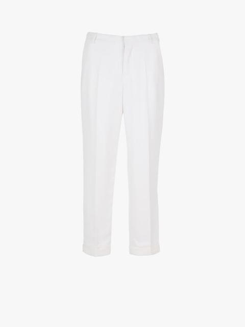 White crepe pants
