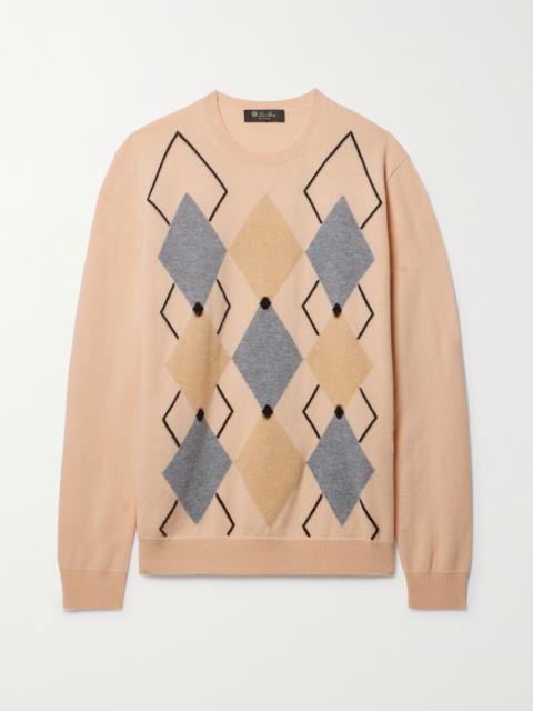 Loro Piana Lower Hutt argyle intarsia-knit cashmere sweater Multi