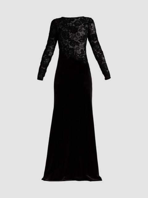 TADASHI SHOJI Women's Sequined-Embroidered A-Line Gown - Black Beige
