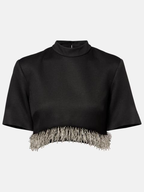 SIMKHAI Jalen embellished cropped top
