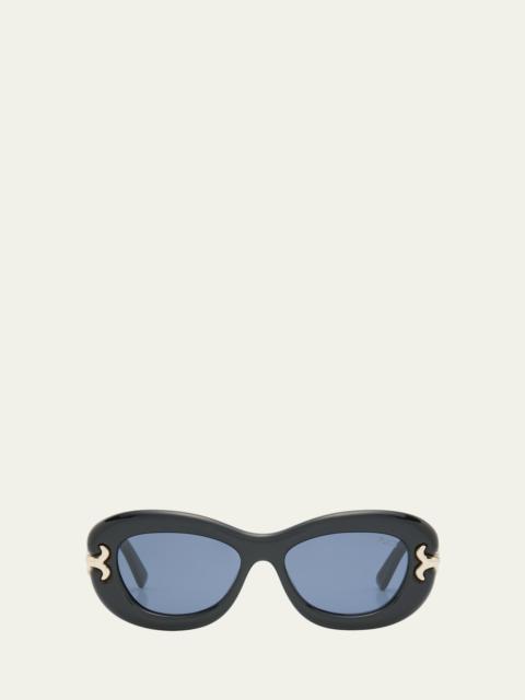 PUCCI Filigree Acetate Round Sunglasses