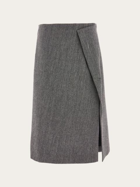 FERRAGAMO Tweed wrap skirt