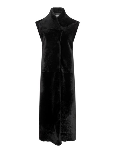 GABRIELA HEARST Smith Raw Cut Coat Liner in Black Shearling