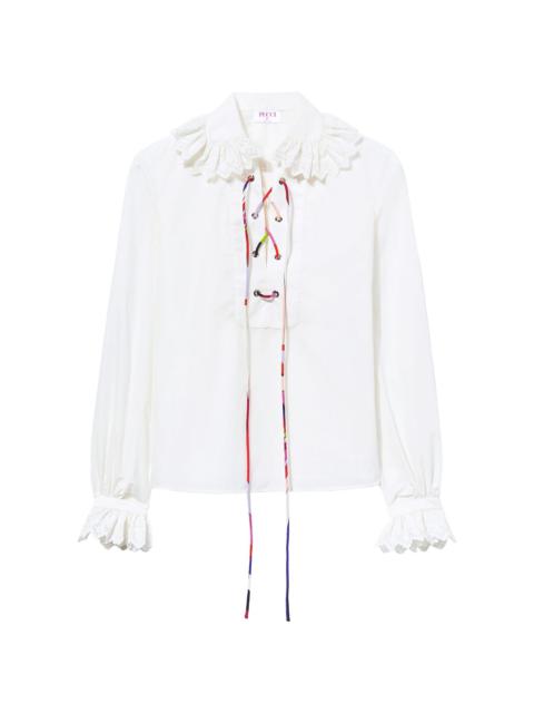 PUCCI broderie-anglaise ruffled blouse