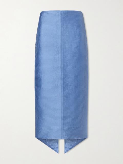 Lanvin Asymmetrical Satin-jacquard Midi Skirt