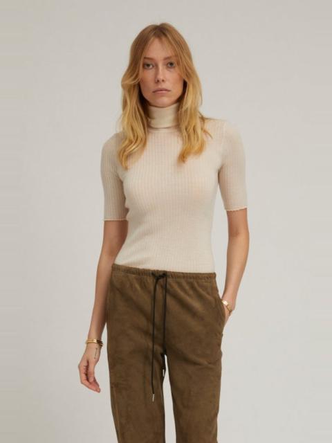 SPRWMN CHALK CASHMERE TURTLENECK