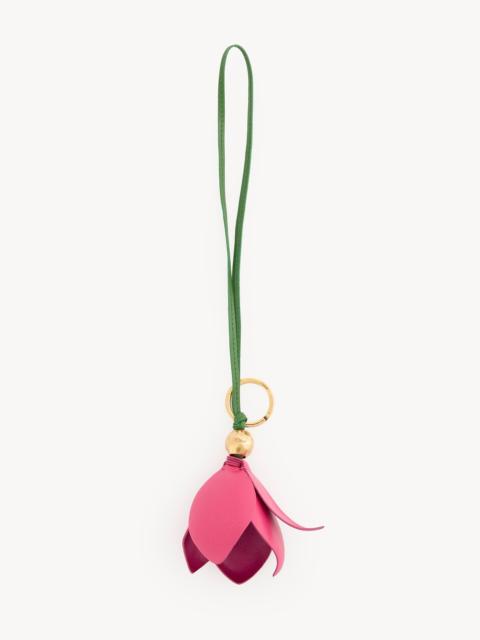Chloé CHLOÉ SYMBOLS TULIP KEY RING BAG CHARM IN GRAINED LEATHER